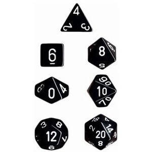 Chessex Dice Set 7 Opaque Black/White