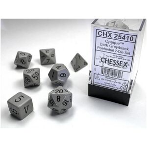 Chessex Dice Set 7 Opaque Grey/Black