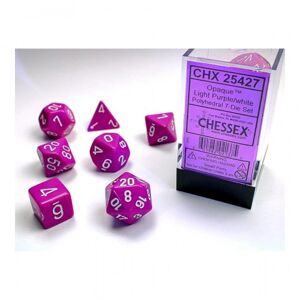 Chessex Dice Set 7 Opaque Light Purple/White