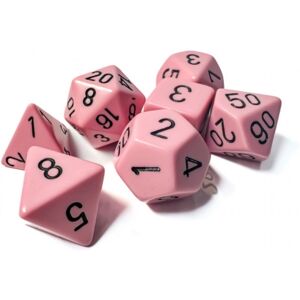 Chessex Dice Set 7 Opaque Pastel Pink/black