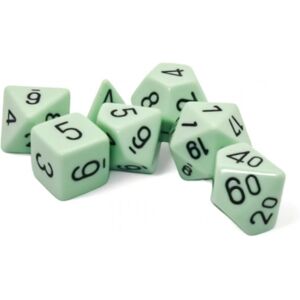 Chessex Dice Set 7 Opaque Pastel Green/black