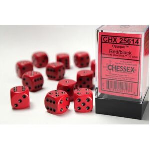 Chessex Dice Set D6 Opaque Red/Black 16 mm