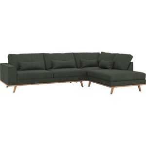 My Home Bella 2,5 Pers. Sofa Med Openend Grøn Fløjl, Højrevendt 85 Cm 292 Cm