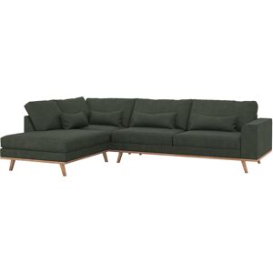 My Home Bella 2,5 Pers. Sofa M. Openend, Grøn Fløjl (Venstrevendt) 85 Cm 292 Cm