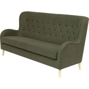 My Home King 3 Pers Sofa, Grøn M. Sorte Læderknapper 100 Cm 200 Cm