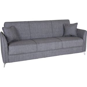 My Home Liam Sovesofa M. 2 Pyntepuder, Gråt Stof 90 Cm 220 Cm