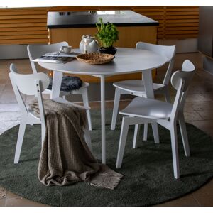 My Home Roxy Spisebordssæt Inkl 4 Stk Spisebordsstole, Hvidlakeret