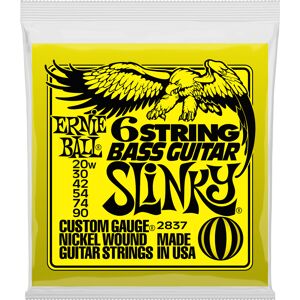 Ernie Ball 2837 6-String Bass Guitar Slinky Nickel bas-strenge, 020w-90