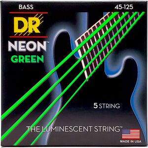 DR Strings NGB5-45 Hi-Def neon green 5-strenget bas-strenge, 045-125