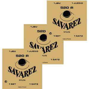 Savarez 520R spansk guitar-strenge, rød, 3 Pack