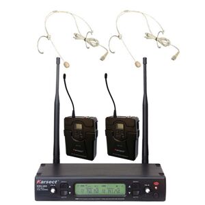 Karsect KRU-482 KLT7U-HT3C trådløs 2 x tynd headset-mikrofon B-STOCK