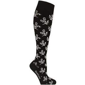 SupCare Støttestrømper Black White Flower 37-39