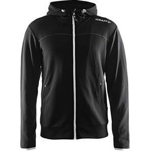 Craft Leisure 1901692-9920 Men's Sweatshirt Full Zip Hood, Black / Silver, S Craft Leisure 1901692-9920 Men's Sweatshirt Full Zip Hood, Black / Silver, S