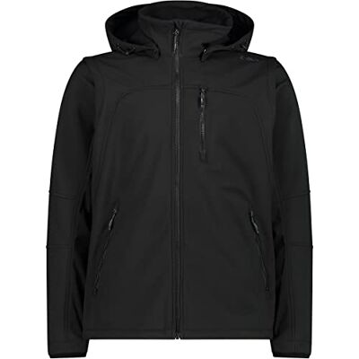 CMP 3a01787n Men's Zip Hooded Jacket Softshell, black, 56 CMP 3a01787n Men's Zip Hooded Jacket Softshell, black, 56