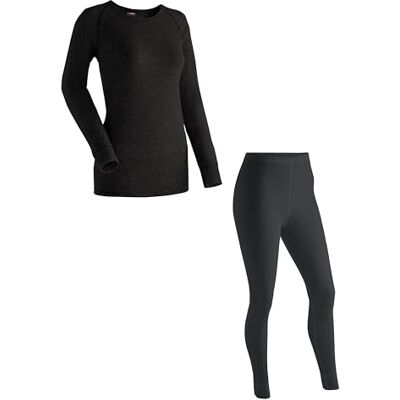 maier sports Lena women's ski wash set, Womens, Ski Unterwäsche Lena, Black, XL maier sports Lena women's ski wash set, Womens, Ski Unterwäsche Lena, Black, XL