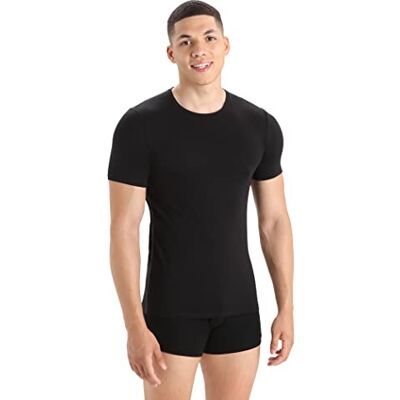 Icebreaker Men's Anatomica Body Fit Underwear Short Sleeve Crew Neck Top Black/Monsoon, Small Icebreaker Men's Anatomica Body Fit Underwear Short Sleeve Crew Neck Top Black/Monsoon, Small