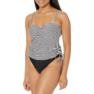 Panache Women Anya Bandeau Striped Tankini, Multicoloured (Black/White), 30DD Panache Women Anya Bandeau Striped Tankini, Multicoloured (Black/White), 30DD