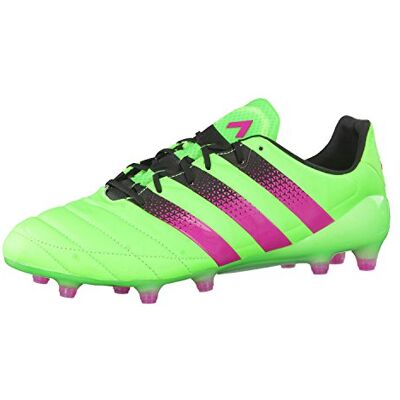 adidas Men's Ace 16.1 FG/AG Leather Football Boots, Multicolour (Green/Pink/Black), 10.5 UK (45 1/3 EU) adidas Men's Ace 16.1 FG/AG Leather Football Boots, Multicolour (Green/Pink/Black), 10.5 UK (45 1/3 EU)