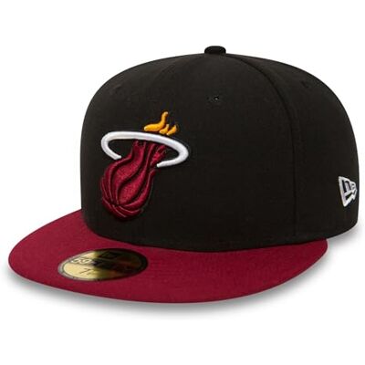 New Era Men's Nba Basic Miami Heat 59Fifty Fitted Baseball Cap, Black (Black/Red), Large (Manufacturer Size:7 3/8 58.7 CM) New Era Men's Nba Basic Miami Heat 59Fifty Fitted Baseball Cap, Black (Black/Red), Large (Manufacturer Size:7 3/8 58.7 CM)