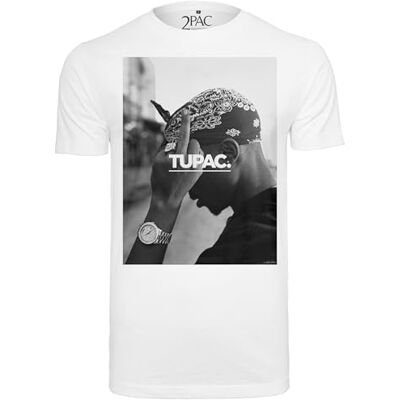 Tee Men's T-Shirt 2Pac F*ck The World T-Shirt with Portrait Print of Rappers, white, l Tee Men's T-Shirt 2Pac F*ck The World T-Shirt with Portrait Print of Rappers, white, l