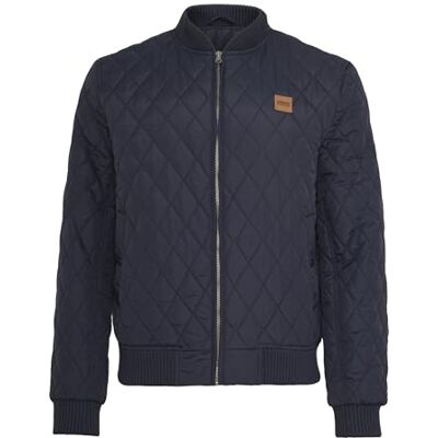 Urban Classics Urban Classic Men's Diamond Quilt Nylon Jacket Blue-Blau (Navy 155), XXL Urban Classics Urban Classic Men's Diamond Quilt Nylon Jacket Blue-Blau (Navy 155), XXL