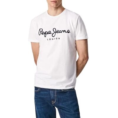 Pepe Jeans Men's Original Stretch N T-Shirt, White (White) Pepe Jeans Men's Original Stretch N T-Shirt, White (White)