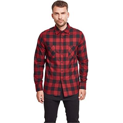 Urban Classics Men's Casual Checked Flannel Shirt with 2 Chest Pockets (Checked Flanell Shirt) Multicoloured (Blk/Castle), size: xxl Urban Classics Men's Casual Checked Flannel Shirt with 2 Chest Pockets (Checked Flanell Shirt) Multicoloured (Blk/Castle), size: xxl