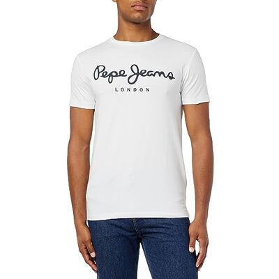 Pepe Jeans Men's Original Stretch N T-Shirt, White (White) Pepe Jeans Men's Original Stretch N T-Shirt, White (White)
