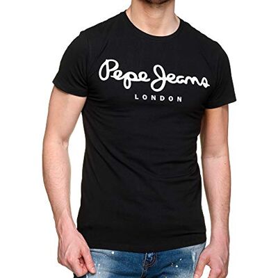 Pepe Jeans Men's Original Stretch N T-Shirt, black Pepe Jeans Men's Original Stretch N T-Shirt, black