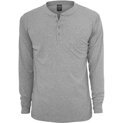 Urban Classics Men's Basic Henley L/S Tee Sweatshirt, (Grey 111), X-Small Urban Classics Men's Basic Henley L/S Tee Sweatshirt, (Grey 111), X-Small