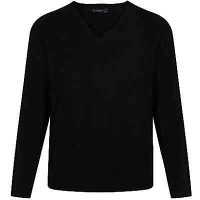Trutex Limited Boy's Cotton V Neck Plain Jumper, Black, 15 Years (Manufacturer Size: Large) Trutex Limited Boy's Cotton V Neck Plain Jumper, Black, 15 Years (Manufacturer Size: Large)