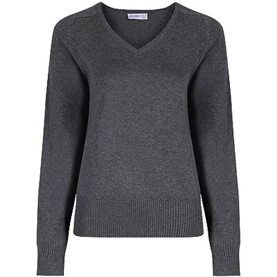 Trutex Limited Girls Girls Cotton Fit Jumper Plain Jumper, Grey, 12 years Trutex Limited Girls Girls Cotton Fit Jumper Plain Jumper, Grey, 12 years