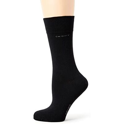 Camano unisex 2-pack solid color cotton socks with reinforced heel and lace stockings for men & women, size. 39-42, Schwarz (black 05) Camano unisex 2-pack solid color cotton socks with reinforced heel and lace stockings for men & women, size. 39-42, Schwarz (black 05)