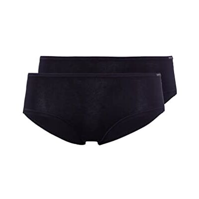 Skiny Women's Advantage Cotton Panties Pack of 2 (Advantage Cotton Panty 2er Pack) Black (BLACK 7665) Plain, size: 44 Skiny Women's Advantage Cotton Panties Pack of 2 (Advantage Cotton Panty 2er Pack) Black (BLACK 7665) Plain, size: 44