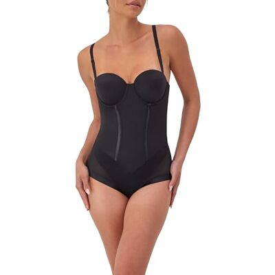 Maidenform Women's EASY UP COLLECTION STRAPLESS BODY BRIEFER FIRM CONTROL Strapless Plain Shaping Bodysuit, Black (Black Bk), 40DD Maidenform Women's EASY UP COLLECTION STRAPLESS BODY BRIEFER FIRM CONTROL Strapless Plain Shaping Bodysuit, Black (Black Bk), 40DD