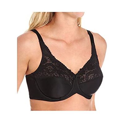 Bali Maidenform Women's Tailored with Lace Trim Minimiser Everyday Bra, Black, 40DD Bali Maidenform Women's Tailored with Lace Trim Minimiser Everyday Bra, Black, 40DD