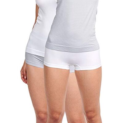 Billet Doux Women's Zen Attitude Hipster (Pack of 2), White (white & blanc/grey Cqf) Billet Doux Women's Zen Attitude Hipster (Pack of 2), White (white & blanc/grey Cqf)