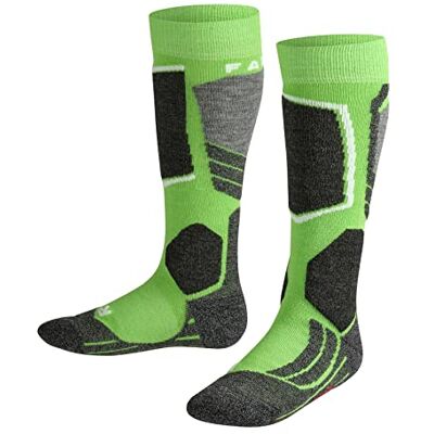 FALKE Ski Socks SK2 Wool Children's Size 23-38, Black Blue Many Other Colours, Thick Reinforced Ski Socks without Pattern with Medium Padding, Knee High and Warm for Skiing 1 Pair., 31-34 FALKE Ski Socks SK2 Wool Children's Size 23-38, Black Blue Many Other Colours, Thick Reinforced Ski Socks without Pattern with Medium Padding, Knee High and Warm for Skiing 1 Pair., 31-34