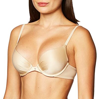 Maidenform Women's Comfort Devotion Tailored Push Up Plunge Everyday Bra, Beige (LLF), 34A Maidenform Women's Comfort Devotion Tailored Push Up Plunge Everyday Bra, Beige (LLF), 34A