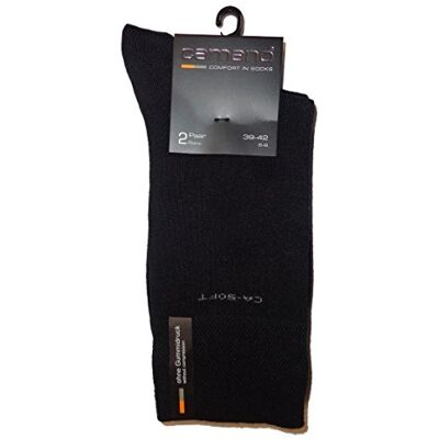 Camano unisex 2-pack solid color cotton socks with reinforced heel and lace stockings for men & women, size. 39-42, Schwarz (black 05) Camano unisex 2-pack solid color cotton socks with reinforced heel and lace stockings for men & women, size. 39-42, Schwarz (black 05)