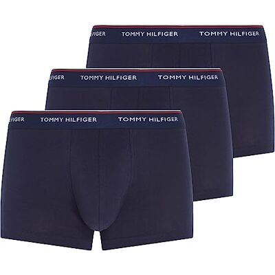 Tommy Hilfiger Pack of 3 Men's Boxer Shorts (3p Lr Trunk) Blue (Peacoat-PT 409) Plain, size: s Tommy Hilfiger Pack of 3 Men's Boxer Shorts (3p Lr Trunk) Blue (Peacoat-PT 409) Plain, size: s