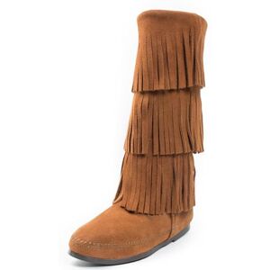 Minnetonka 3-Layer Fringe Boot, Women's Half Shaft Moccasin Boots, Brown (Brown 2), 36 EU Minnetonka 3-Layer Fringe Boot, Women's Half Shaft Moccasin Boots, Brown (Brown 2), 36 EU