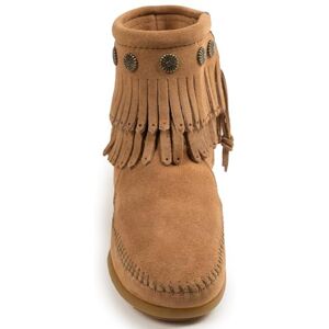 Minnetonka Double Fringe Side Zip Boot 691T Women's Boots, beige taupe 7t, 38 EU Minnetonka Double Fringe Side Zip Boot 691T Women's Boots, beige taupe 7t, 38 EU