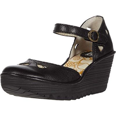 Fly London Yuna Women's Wedge Sandals Black (Black), 6 UK (39 EU) Fly London Yuna Women's Wedge Sandals Black (Black), 6 UK (39 EU)