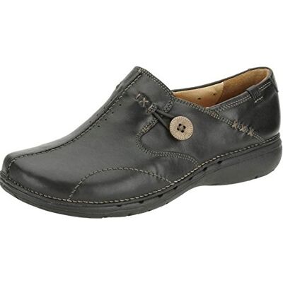 Clarks Un Loop Black Leather 203128374055 Women's Slip-On Shoes Black, 5.5 UK Clarks Un Loop Black Leather 203128374055 Women's Slip-On Shoes Black, 5.5 UK