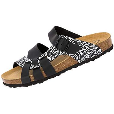 Lico Women's Bioline Lady Soft Low-Top Slippers, Black Schwarz/Weiss, UK Lico Women's Bioline Lady Soft Low-Top Slippers, Black Schwarz/Weiss, UK