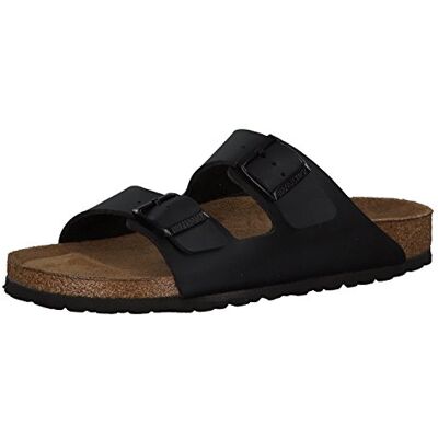 Birkenstock Unisex Arizona Birko-Flor Nubuck Sandals, black Birkenstock Unisex Arizona Birko-Flor Nubuck Sandals, black
