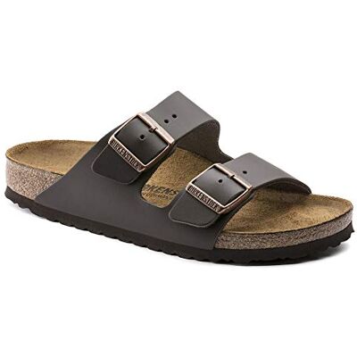 Birkenstock men's Arizona Birko-Flor mules, brown (dark brown), narrow unisex_eu, 46 EU Birkenstock men's Arizona Birko-Flor mules, brown (dark brown), narrow unisex_eu, 46 EU