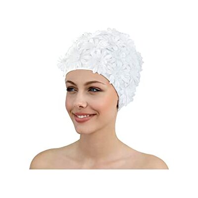 Fashy Women's Nylon Petal Cap White Fashy Women's Nylon Petal Cap White