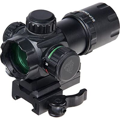 UTG 3.9'Red Dot Laser Sight ITA Green / Red Dot Sight With Riser Adaptor QCB & Weaver / Picatinny Mounting, Black, Scp-Ds3039W UTG 3.9'Red Dot Laser Sight ITA Green / Red Dot Sight With Riser Adaptor QCB & Weaver / Picatinny Mounting, Black, Scp-Ds3039W